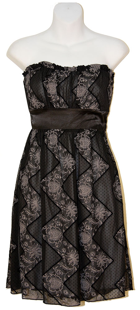 Strapless Zig-Zag Party Dress