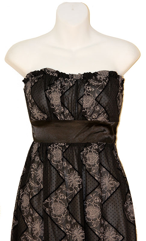 Strapless Zig-Zag Party Dress — in Closeup