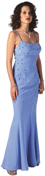 Criss Crossed Beaded Dress with Flare Skirt